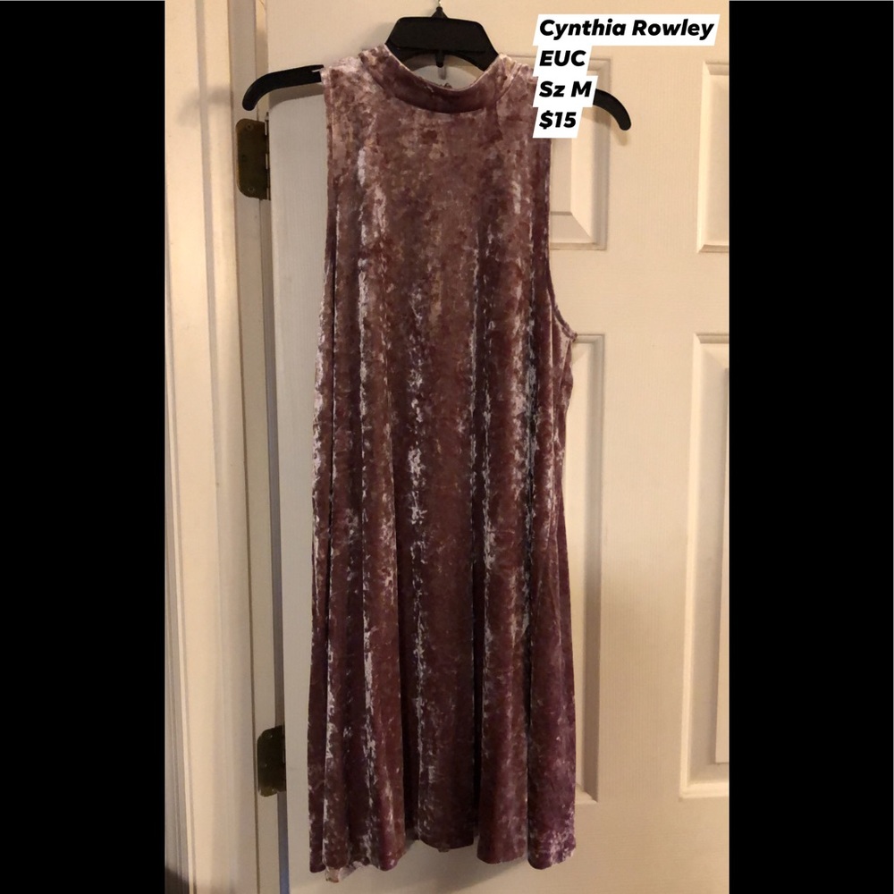 Cynthia Rowley pinkish velvet dress, Sz Medium